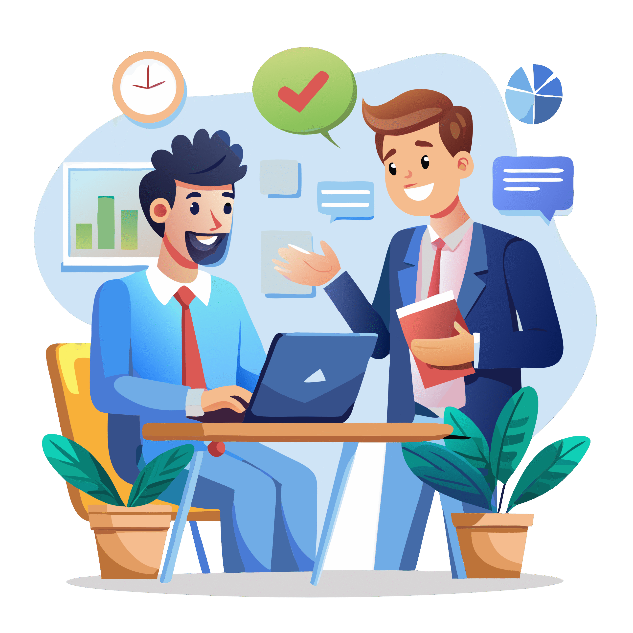 vecteezy two professionals in business discussion 49891444